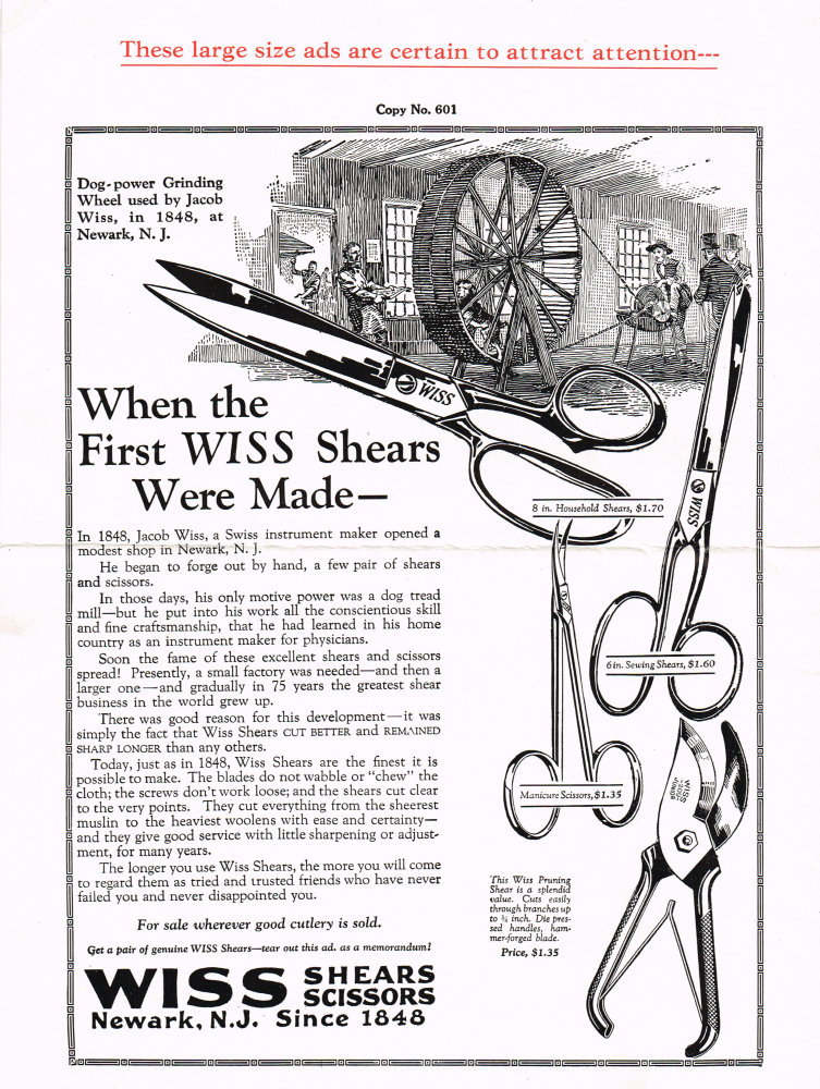Wiss Shears and Scissors, Advertised in Newspapers and Magazines: Page 4