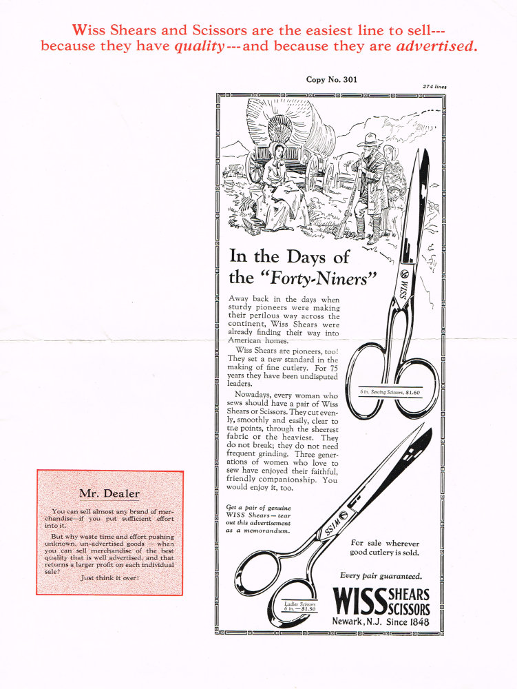 Wiss Shears and Scissors, Advertised in Newspapers and Magazines: Page 7