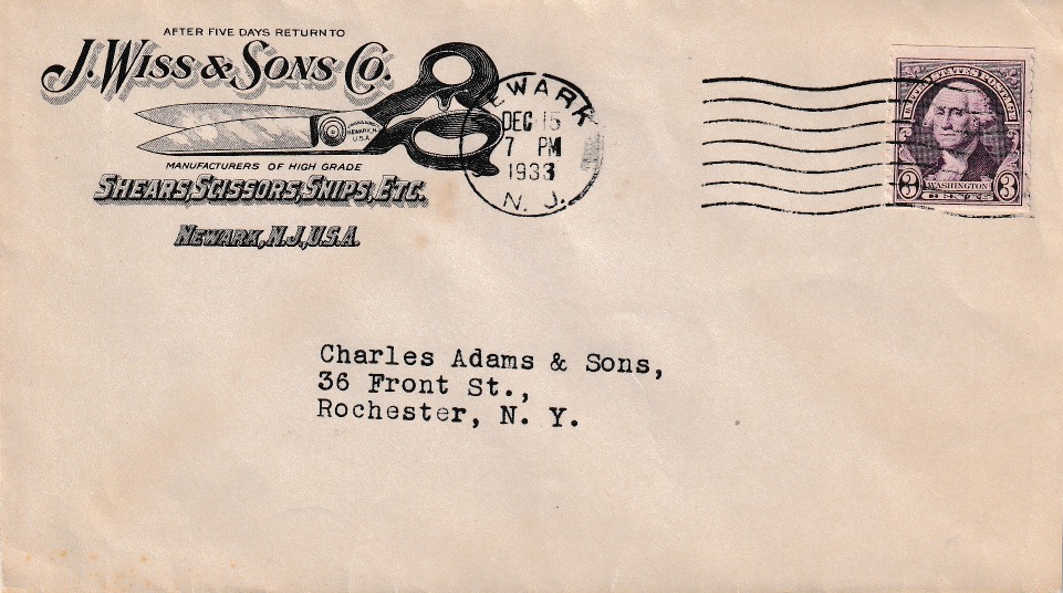 envelope 1933 12 15