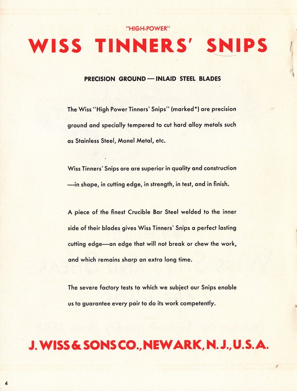 "High-Power" Tinners' Snips 1941: Page 4