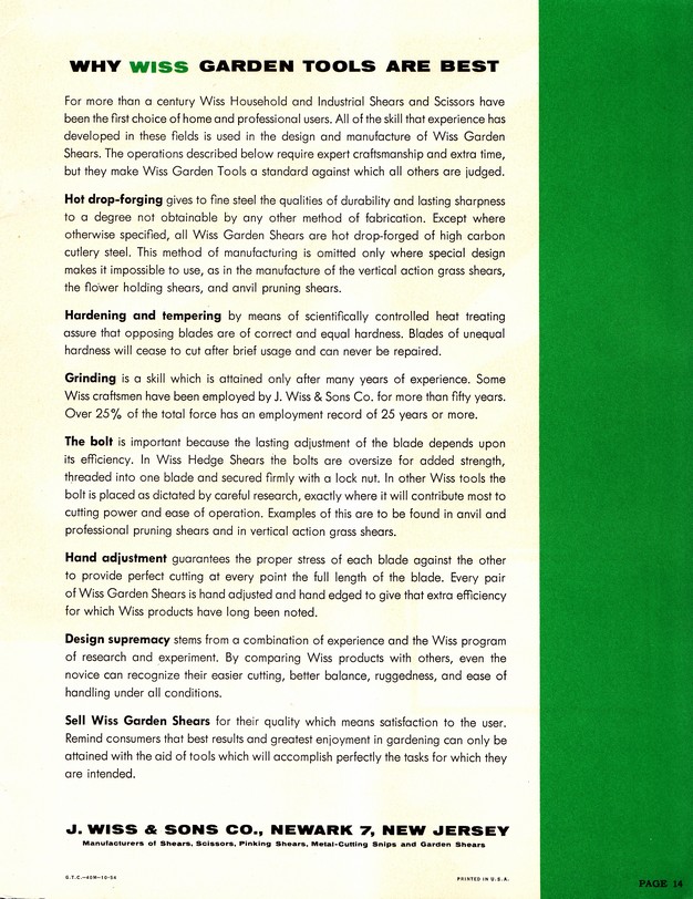 1954 Garden Shears Catalog: Page 14