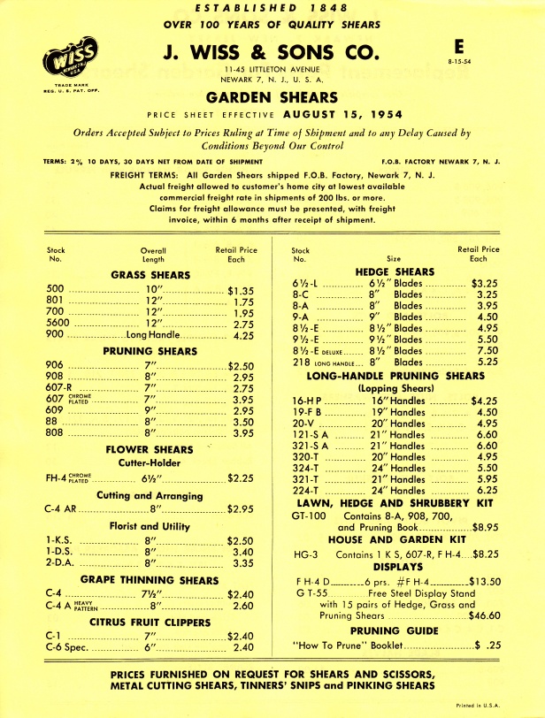 1954 Garden Shears Catalog: Page 16