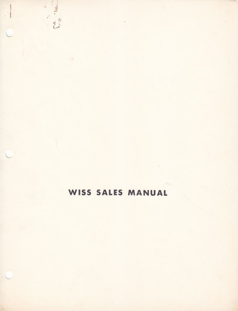 Sales Manual 1950s: Cover