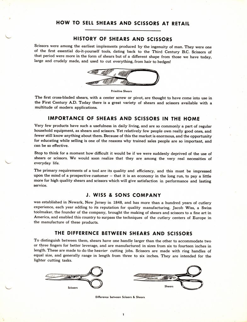 Sales Manual 1950s: Page 1