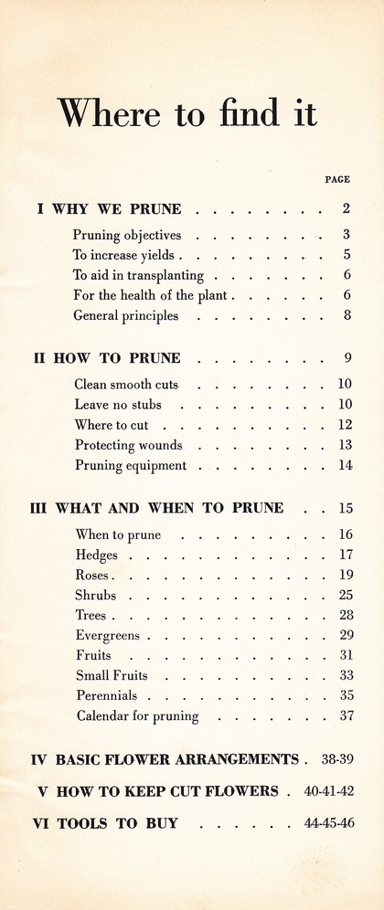 Pruning Guide for Better Shrubs, Trees, Fruits and Flowers (1963): Page 1