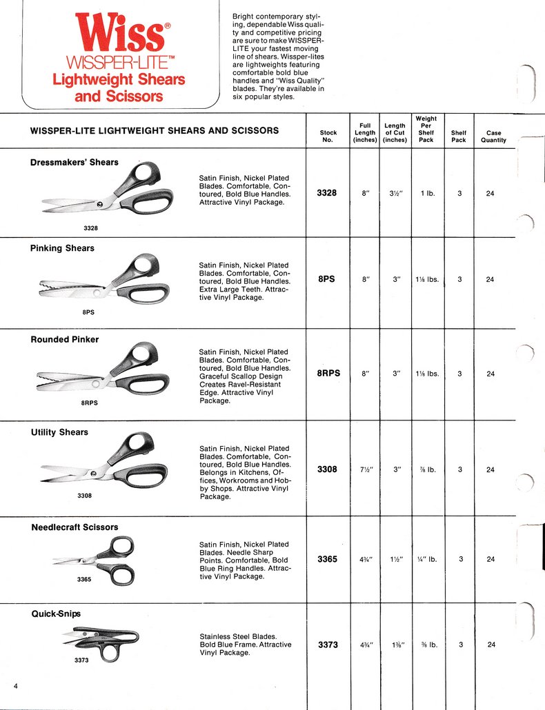 The Cooper Group: Wiss Shears & Scissors Catalog 800-A: Page 4