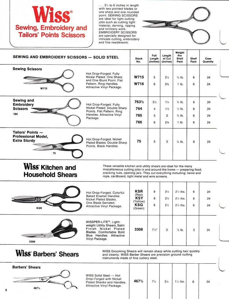 The Cooper Group: Wiss Shears & Scissors Catalog 800-A: Page 8