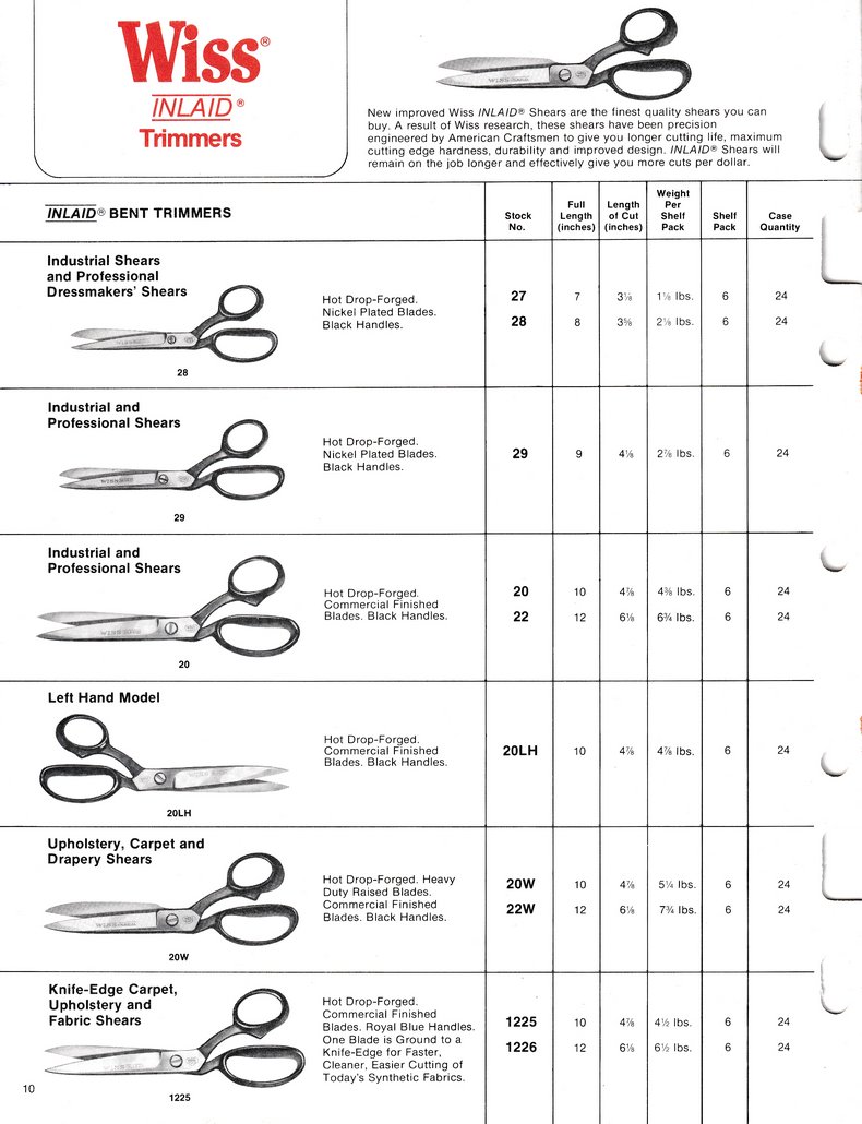 The Cooper Group: Wiss Shears & Scissors Catalog 800-A: Page 10