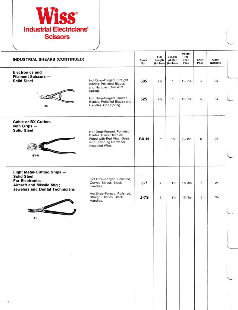 The Cooper Group: Wiss Shears & Scissors Catalog 800-A: Page 14