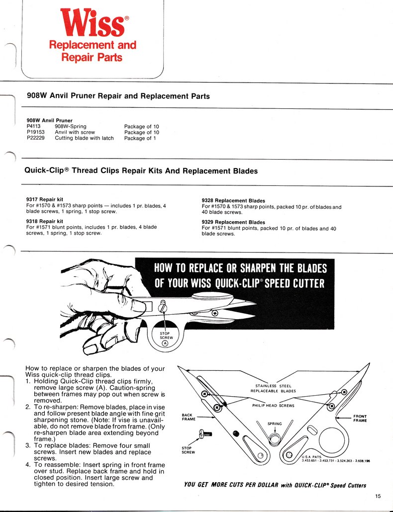 The Cooper Group: Wiss Shears & Scissors Catalog 800-A: Page 15