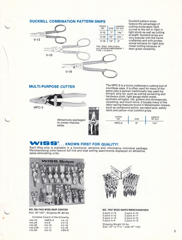 Snips Catalog 1973: Page 5