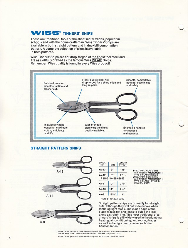 Snips Catalog 1974: Page 4