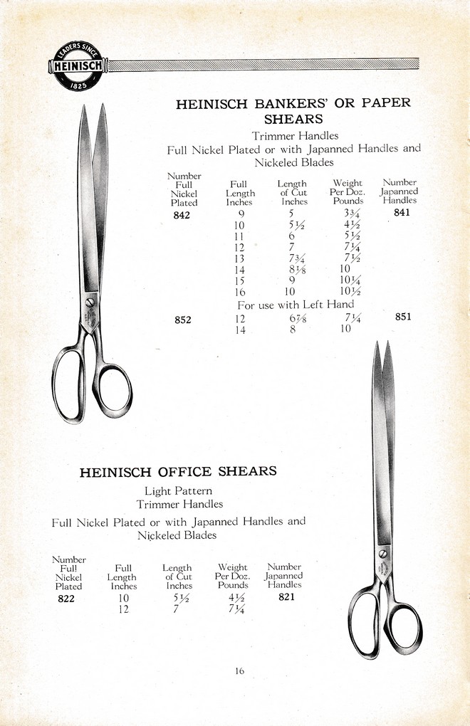 R. Heinisch Sons' Works: Catalog circa 1916+ Without prices: Page 16