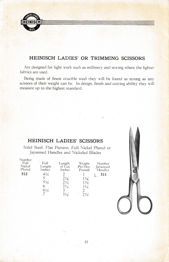 R. Heinisch Sons' Works: Catalog circa 1916+ Without prices: Page 22