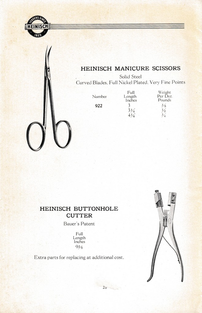 R. Heinisch Sons' Works: Catalog circa 1916+ Without prices: Page 28