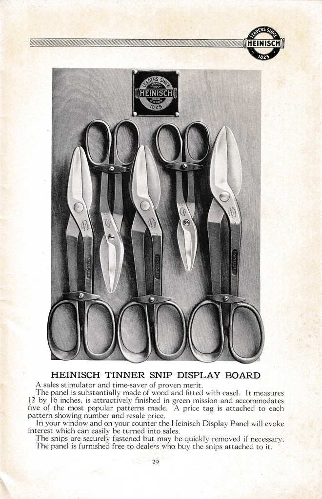 R. Heinisch Sons' Works: Catalog circa 1916+ Without prices: Page 29