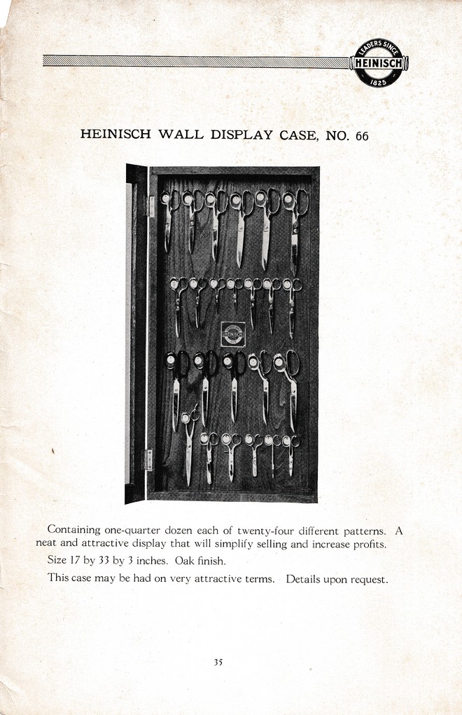 R. Heinisch Sons' Works: Catalog circa 1916+ Without prices: Page 35