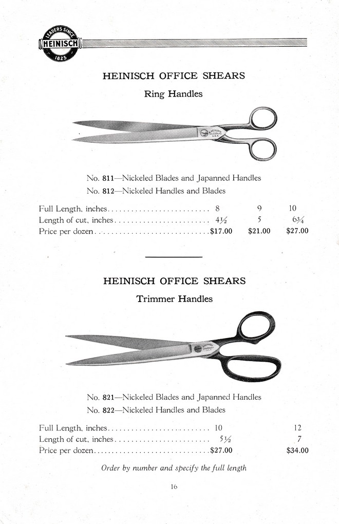 R. Heinisch Sons' Works: Catalog circa 1916+ With prices: Page 16