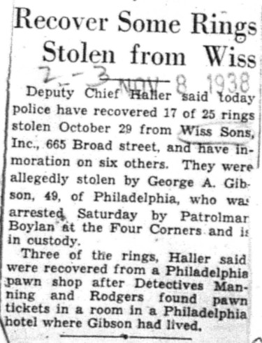 1938-11-08 Recover Some Rings Stolen