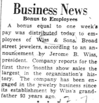 1941-05-24 Bonus to Jewelers Employees