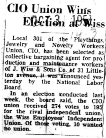 1951-10-03 CIO Union Wins Wiss Election