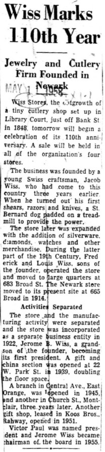 1958-05-11 Wiss Stores Marks 110th