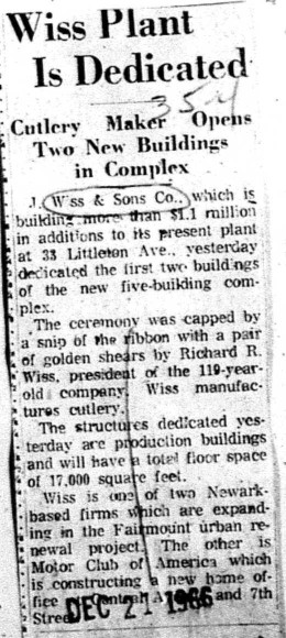 1966-12-21 Wiss Plant Dedicated