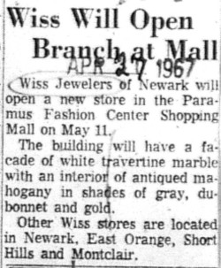 1967-04-27 Wiss Will Open Branch at Paramus Mall