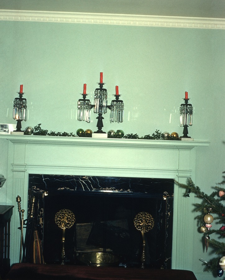 Christmas 1961 fireplace