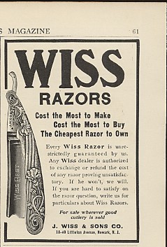 Ad: 1907-Wiss-Razor-Cost-the-Most-to-Make-and-Buy