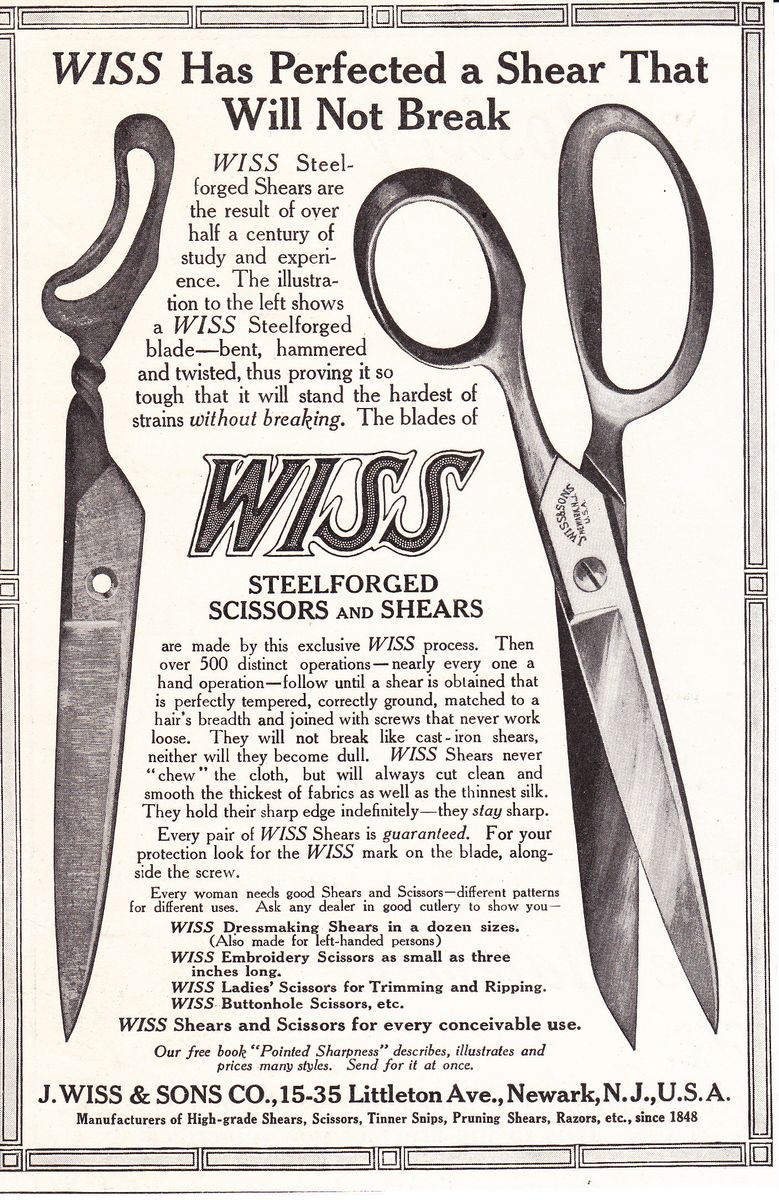 Ad: 1910-Wiss-Has-Perfected-a-Shear