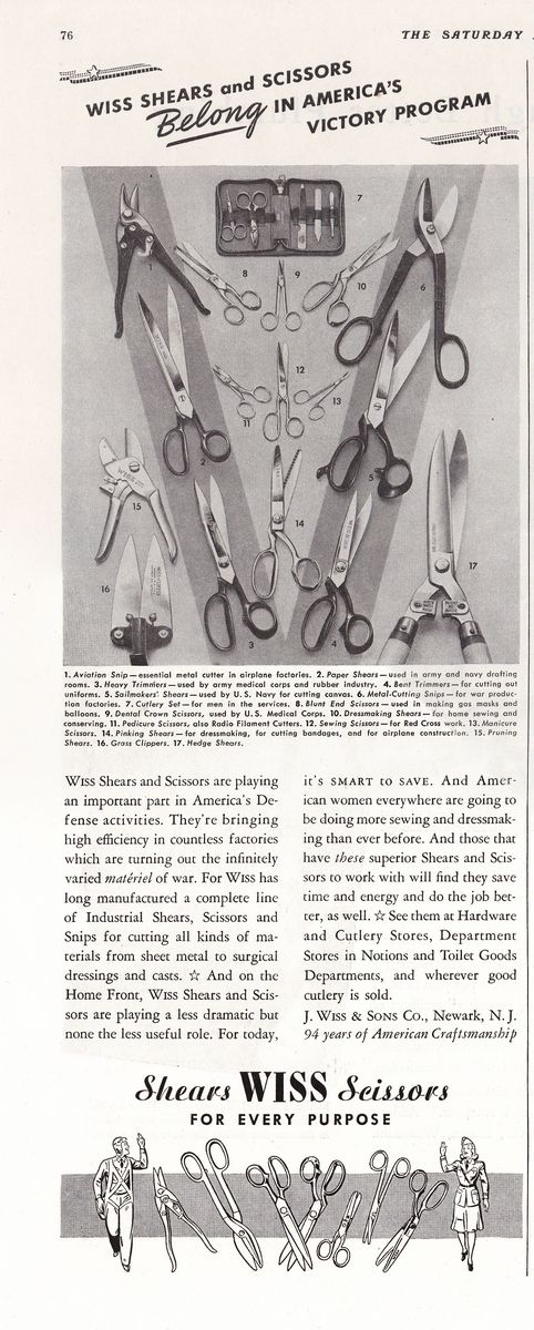 Ad: 1942-03-14-SatEvePost-Wiss-Shears-and-Scissors