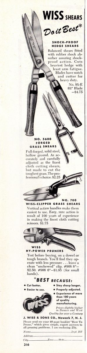 Ad: 1950-BHG-Wiss-Shears-Do-It-Best