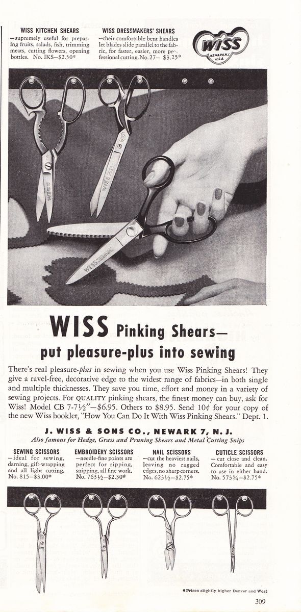 Ad: 1952-Good-Housekeeping-Pinking-Shears
