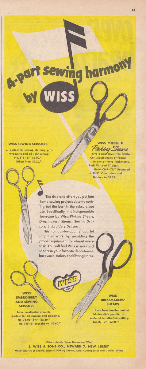 Ad: 1952-May-Cappers-Farmer-4-part-sewing-harmony