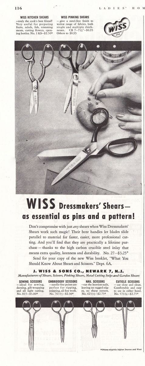 Ad: 1952-Nov-LHJ-Wiss-Dressmakers-Shears