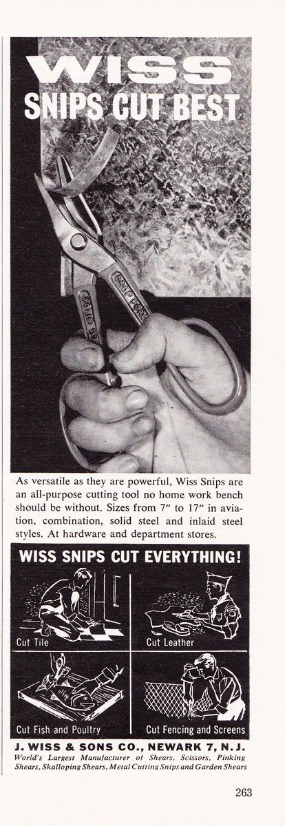 Ad: 1961-Sept-PopMech-Wiss-Snips-Cut-Best