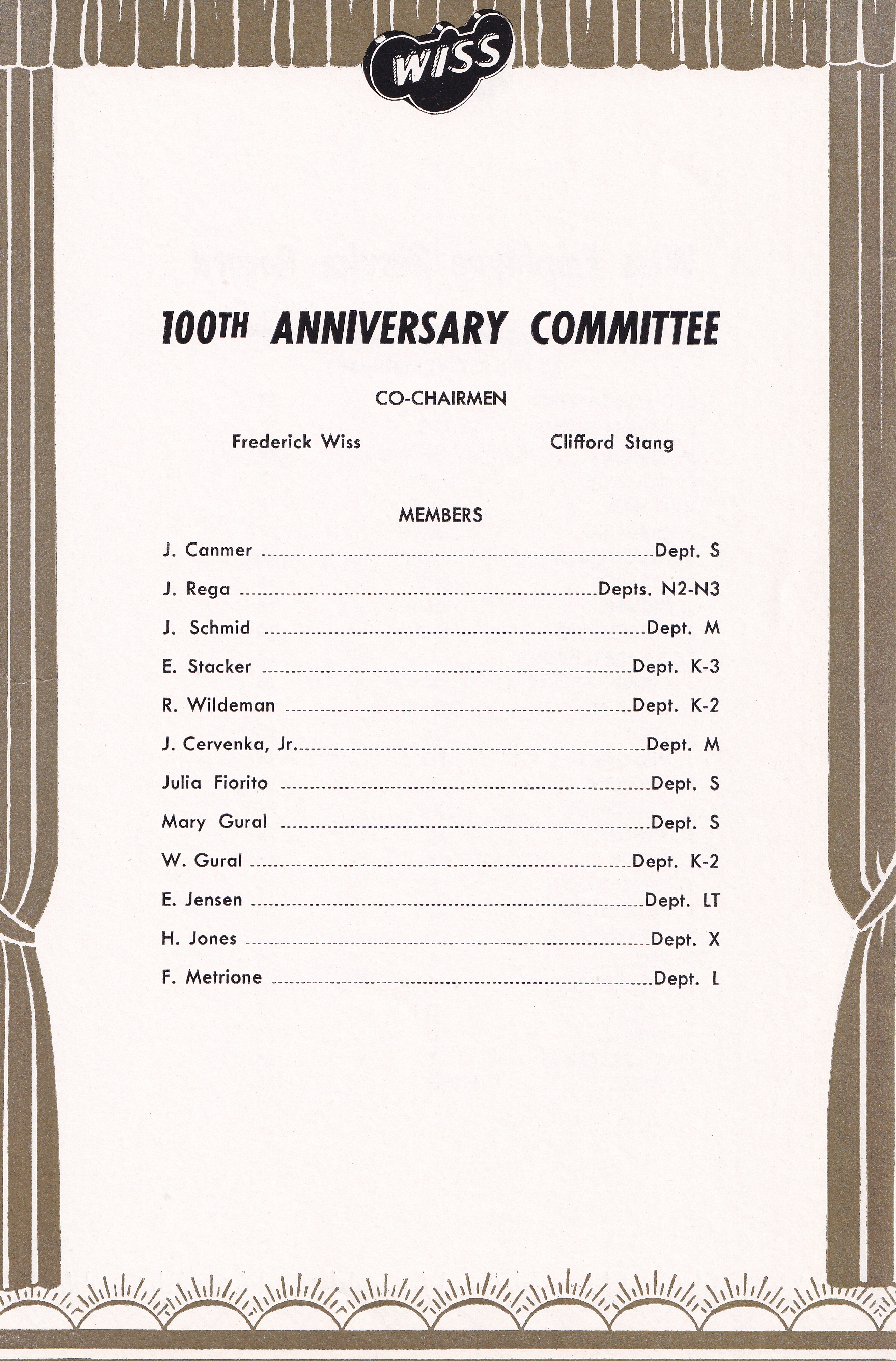 100th Anniversary Celebration Program