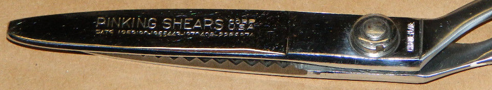 Pinking Shears Corp chrome plate below screw 11