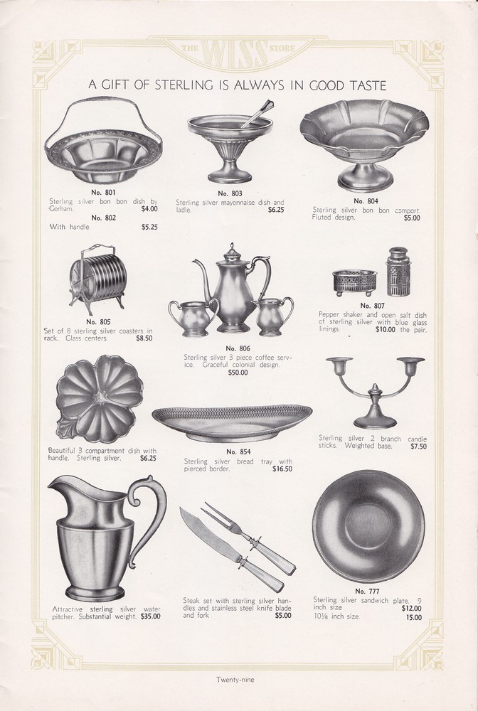 Wiss Sons: 1934 Mail Order Gift Book: Page 29
