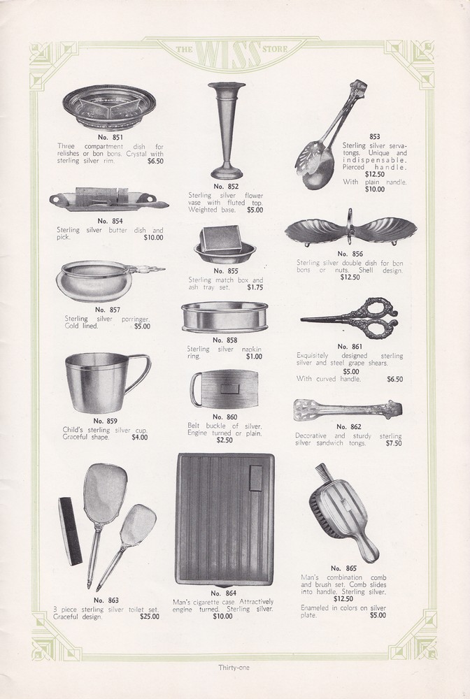 Wiss Sons: 1934 Mail Order Gift Book: Page 31