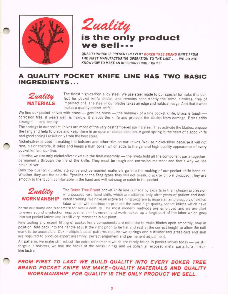 Boker Tree Brand 1966 Pocket Knives Catalog: Page 3