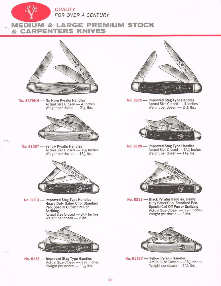Boker Tree Brand 1966 Pocket Knives Catalog: Page 13