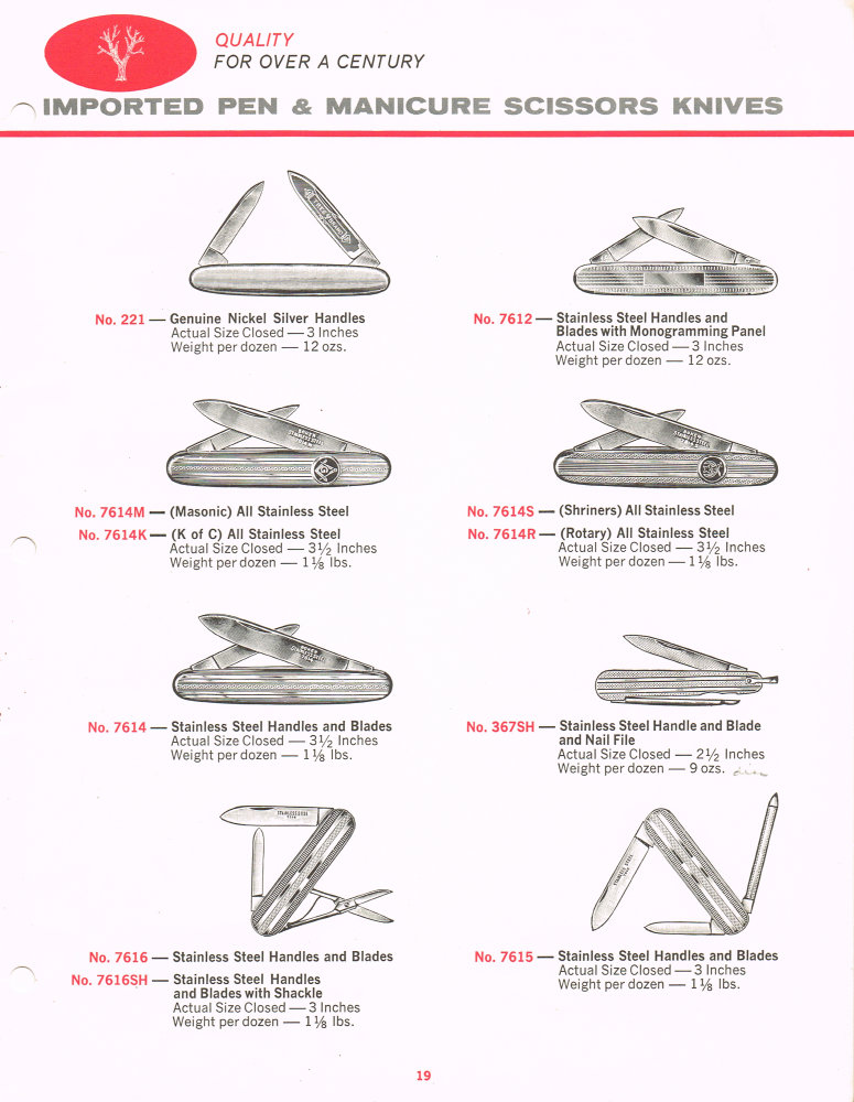 Boker Tree Brand 1966 Pocket Knives Catalog: Page 19
