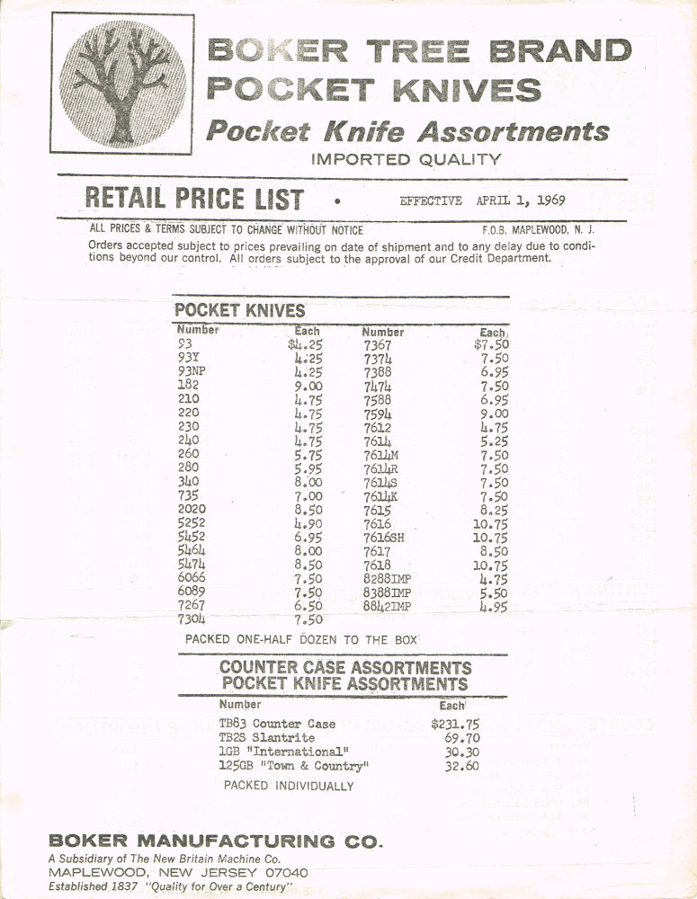 Boker Tree Brand 1966 Pocket Knives Catalog: Page 27